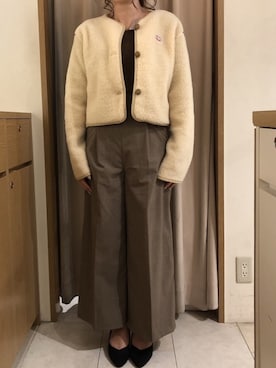「Vincent et Mireille（バンソンエミレイユ）のアイテム（ジャケット/アウター）」を使った、まさこさん（レディース・157cm）の冬コーディネート