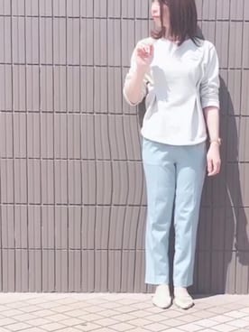 「スエット」｜「アイテム（サンダル）」を使った、まさこさん（レディース・157cm）の春コーディネート