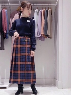 マニキュア ジェルネイルを使った チェックスカート のレディース人気ファッションコーディネート Wear