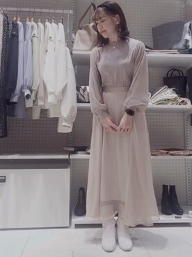 「Te chichi TERRASSE」｜「アイテム（アクセサリー）」を使った、まさこさん（レディース・157cm）の冬コーディネート
