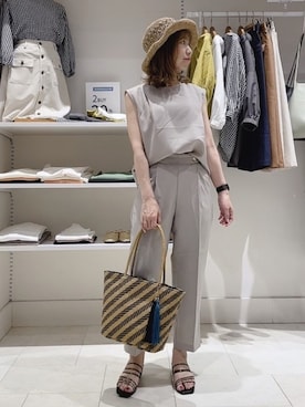「Te chichi TERRASSE」｜「アイテム（帽子）」を使った、まさこさん（レディース・157cm）の春コーディネート