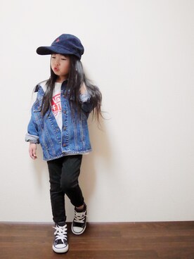 「Levi's（リーバイス）のアイテム（ジャケット/アウター）」を使った、花音さん（キッズ・100cm）の春コーディネート