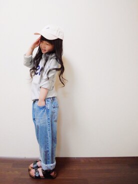 「Right-on（ライトオン）のアイテム（サンダル）」を使った、花音さん（キッズ・100cm）の春コーディネート