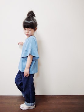 「no brand（ノーブランド）のアイテム（パンツ）」を使った、花音さん（キッズ・100cm）の春コーディネート