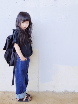 「Right-on（ライトオン）のアイテム（サンダル）」を使った、花音さん（キッズ・100cm）の夏コーディネート