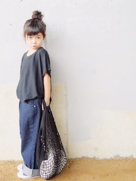 「AZUL by moussy（アズールバイマウジー）のアイテム」を使った、花音さん（キッズ・100cm）の秋コーディネート