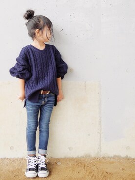 「SEVENDAYS=SUNDAY（セブンデイズサンデイ）のアイテム」を使った、花音さん（キッズ・100cm）の秋コーディネート