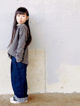 「AZUL by moussy（アズールバイマウジー）のアイテム」を使った、花音さん（キッズ・100cm）の冬コーディネート
