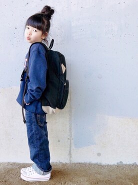 「Lee（リー）のアイテム（バックパック/リュック）」を使った、花音さん（キッズ・100cm）の春コーディネート