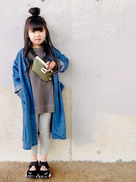 「Right-on（ライトオン）のアイテム（ジャケット/アウター）」を使った、花音さん（キッズ・110cm）の春コーディネート