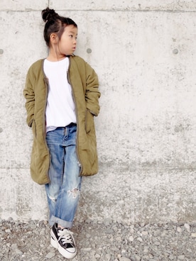 「RADCHAP（ラッドチャップ）のアイテム（ジャケット/アウター）」を使った、花音さん（キッズ・110cm）の秋コーディネート