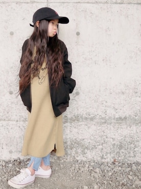 「RADCHAP（ラッドチャップ）のアイテム（ジャケット/アウター）」を使った、花音さん（キッズ・110cm）の春コーディネート