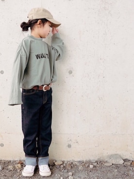 「Dickies（ディッキーズ）のアイテム」を使った、花音さん（キッズ・110cm）の春コーディネート