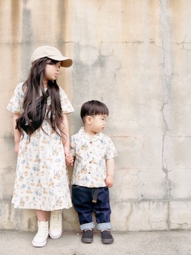 「Dickies（ディッキーズ）のアイテム」を使った、花音さん（キッズ・110cm）の春コーディネート