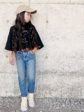 「Dickies（ディッキーズ）のアイテム」を使った、花音さん（キッズ・110cm）の夏コーディネート
