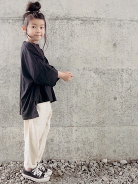 「EDWIN（エドウィン）のアイテム（パンツ）」を使った、花音さん（キッズ・110cm）の夏コーディネート