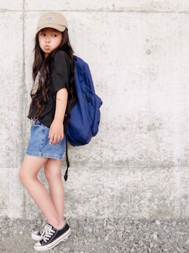 「Dickies（ディッキーズ）のアイテム」を使った、花音さん（キッズ・110cm）の夏コーディネート