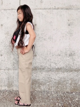 「Dickies（ディッキーズ）のアイテム」を使った、花音さん（キッズ・104cm）の夏コーディネート