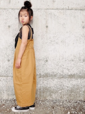 「BRANSHES（ブランシェス）のアイテム（オールインワン・サロペット）」を使った、花音さん（キッズ・104cm）の夏コーディネート
