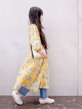 「BLACK BY MOUSSY（ブラックバイマウジー）のアイテム」を使った、花音さん（キッズ・120cm）の春コーディネート