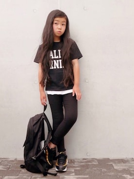 「GLAZOS（グラソス）のアイテム（トップス）」を使った、花音さん（キッズ・122cm）の夏コーディネート