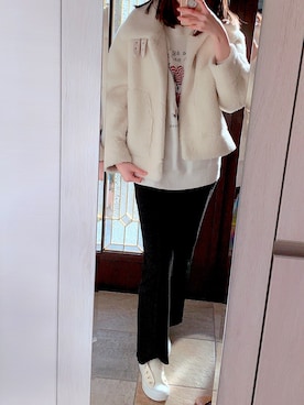 「SNIDEL（スナイデル）のアイテム（スラックス）」を使った、mmmさん（レディース・165cm）の冬コーディネート