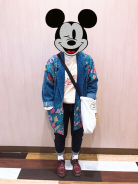「POU DOU DOU（プードゥドゥ）のアイテム（スウェット）」を使った、やびさん（レディース・154cm）の春コーディネート