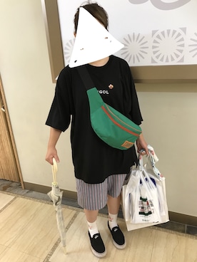 「TOMMY（トミー）のアイテム（バッグ）」を使った、やびさん（レディース・154cm）の夏コーディネート