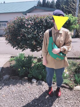 「TOMMY（トミー）のアイテム（バッグ）」を使った、やびさん（レディース・154cm）の春コーディネート