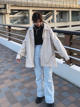 「Kastane」｜「アイテム（カバーオール）」を使った、あーやんさん（レディース・158cm）の春コーディネート