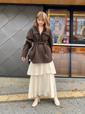 「mystic（ミスティック）のアイテム（ブルゾン）」を使った、あーやんさん（レディース・158cm）の秋コーディネート