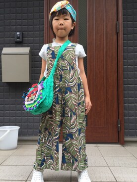 「next（next）のアイテム（サロペット/オーバーオール）」を使った、ほっちゃんさん（キッズ・120cm）の夏コーディネート