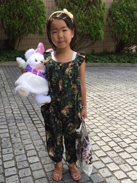 「next（next）のアイテム（サロペット/オーバーオール）」を使った、ほっちゃんさん（キッズ・120cm）の夏コーディネート