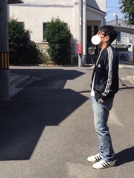 「アイテム（ジャージ）」を使った、ソウさん（メンズ・172cm）の春コーディネート