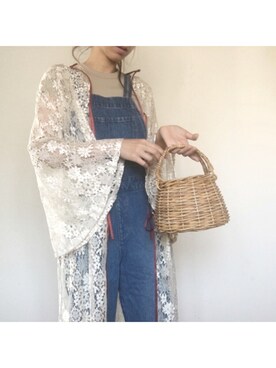 「ADAM ET ROPE'（アダムエロペ）のアイテム（サロペット/オーバーオール）」を使った、MAYUさん（レディース・165cm）の夏コーディネート