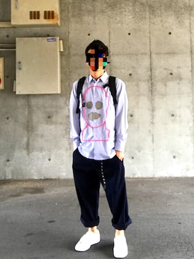 「COMME des GARCONS SHIRT（コムデギャルソンシャツ）のアイテム（シャツ/ブラウス、ブルー系）」を使った、 dull_1068さん（メンズ・170cm）の秋コーディネート