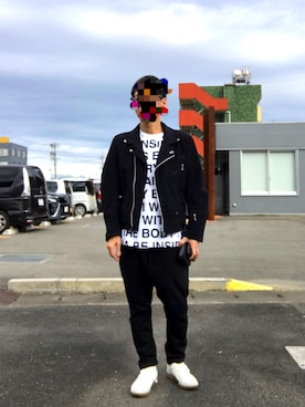 「ジャーマントレーナー」｜「アイテム（ライダースジャケット）」を使った、 dull_1068さん（メンズ・170cm）の秋コーディネート