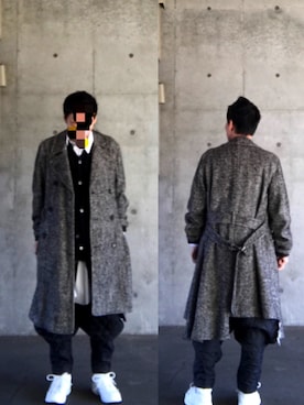 「COMME des GARCONS HOMME PLUS（コムデギャルソンオムプリュス）のアイテム（ジャケット/アウター、グレー系）」を使った、 dull_1068さん（メンズ・170cm）の冬コーディネート
