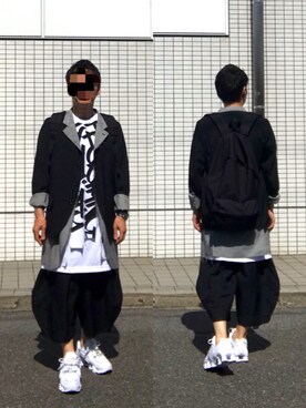 「COMME des GARCONS HOMME PLUS（コムデギャルソンオムプリュス）のアイテム（ジャケット/アウター、ブラック系）」を使った、 dull_1068さん（メンズ・170cm）の夏コーディネート