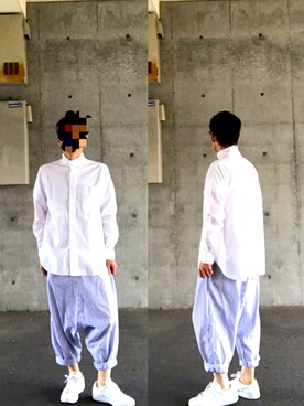 「FUMITO GANRYU（フミトガンリュウ）のアイテム（トップス、ホワイト系）」を使った、 dull_1068さん（メンズ・170cm）の秋コーディネート