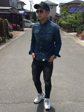 「NEW ERA（ニューエラ）のアイテム（キャップ、ブラック系）」を使った、takashi_Yさん（メンズ）の春コーディネート