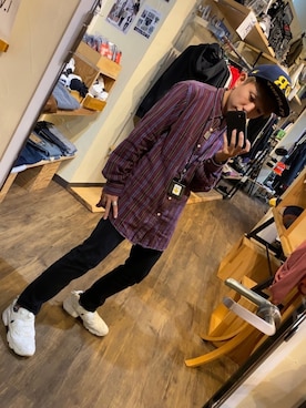 「PLAYBOY（プレイボーイ）のアイテム（帽子）」を使った、Heroさん（メンズ・163cm）の秋コーディネート