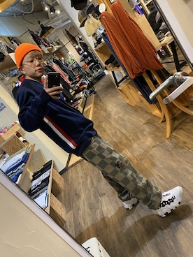 「UNDEFEATED （アンディフィーテッド）のアイテム（スウェット）」を使った、Heroさん（メンズ・163cm）の冬コーディネート