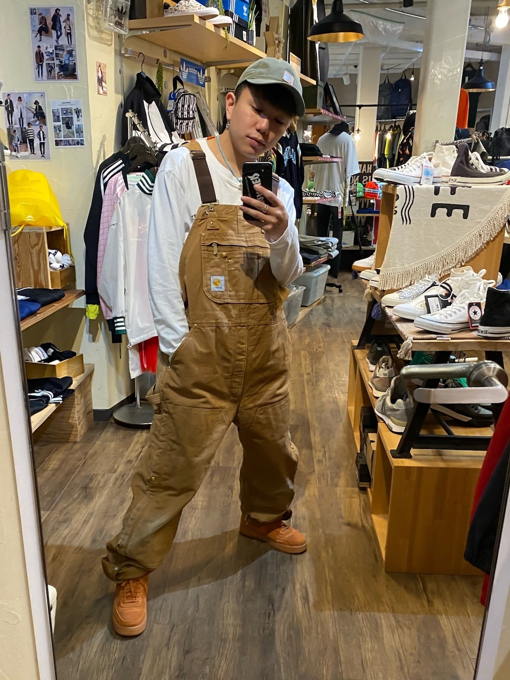 OLD MILL ダックオーバーオール/サロペット/裏地付古着/実寸W44L28 LIBERTY ダック オーバーオール W52 グレー リバティー ワーク