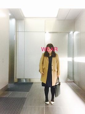 「オフィス」｜「アイテム（シャツワンピース）」を使った、nanさん（レディース・163cm）の秋コーディネート