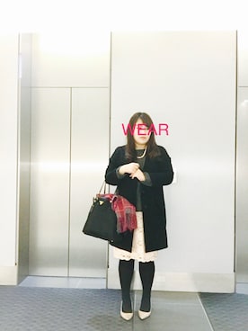 「ジーナシス」｜「アイテム（チェスターコート）」を使った、nanさん（レディース・163cm）の冬コーディネート