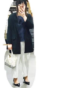 「オフィス」｜「アイテム（その他アウター）」を使った、nanさん（レディース・163cm）の春コーディネート