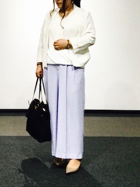「オフィス」｜「アイテム（アナログ腕時計）」を使った、nanさん（レディース・163cm）の夏コーディネート