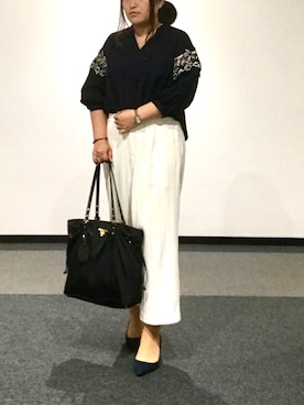 「オフィス」｜「アイテム（アナログ腕時計）」を使った、nanさん（レディース・163cm）の夏コーディネート