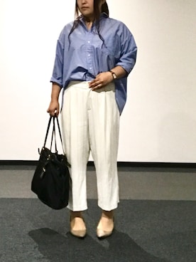 「オフィス」｜「アイテム（アナログ腕時計）」を使った、nanさん（レディース・163cm）の夏コーディネート